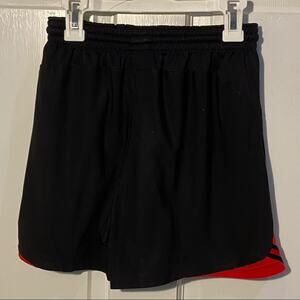 Nike Gym Shorts black with red side swoosh M 10-12
